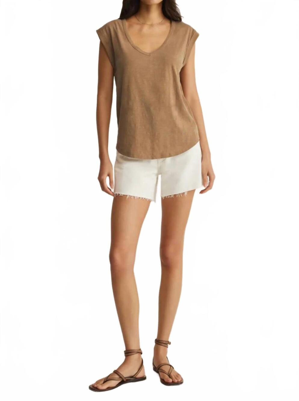 NEW Z SUPPLY perm diem v-neck tee in taro